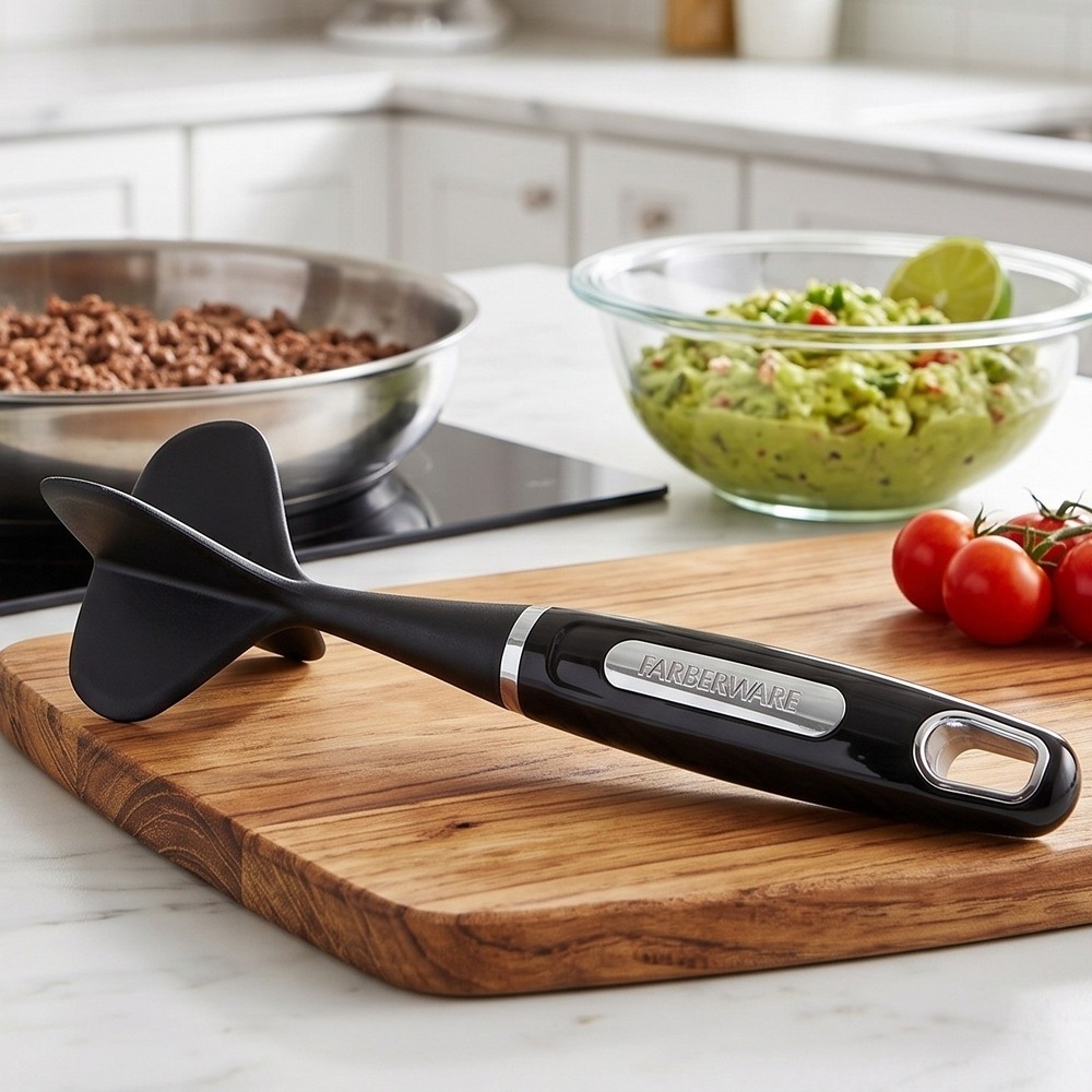 Farberware Mix N Chop Meat Chopper Masher Tool Black Nylon Ground Beef Separator